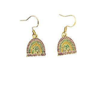 Mardi Gras Theme Dangle Earrings